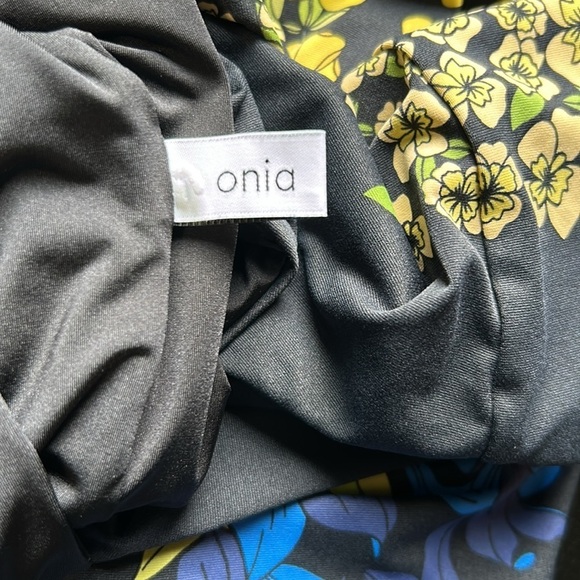 Onia Womens Rachel Classic High Leg Open Black One Piece Swimsuit Floral Sz S - Picture 9 of 13